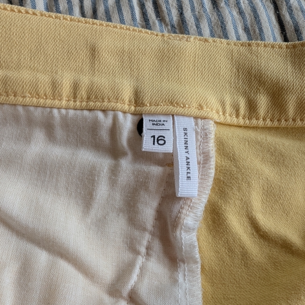 Loft Outlet Yellow Women's Jeans 16 Fringe Scallop Cuff - Picture 6 of 6